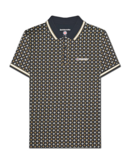 Lambretta GEO AOP Polo Navy/Lead Grey