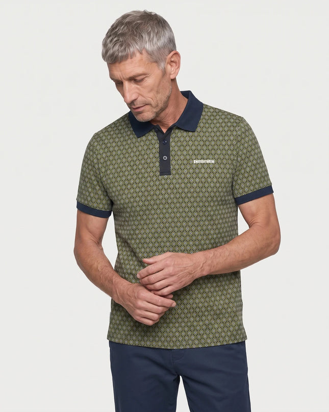 Lambretta GEO Roundel Polo Navy/Sage Grey