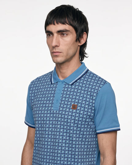 Lambretta Houndstooth Polo in Dark Blue