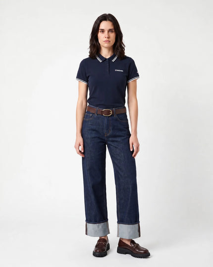 Lambretta Ladies Twin Tipped Polo Navy/White