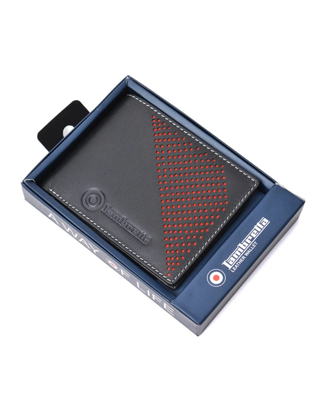 Lambretta Punched Leather Wallet Black