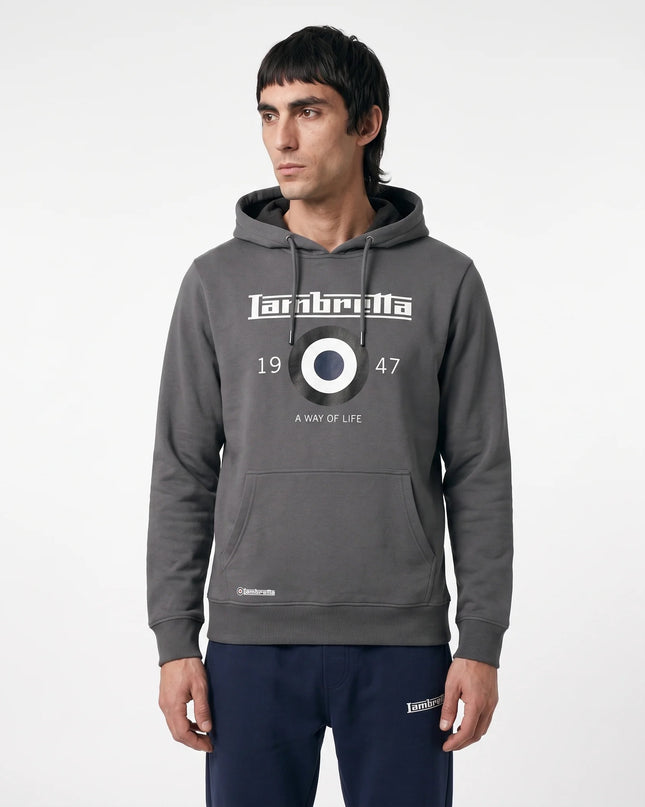 Lambretta Target Hoodie Iron Grey