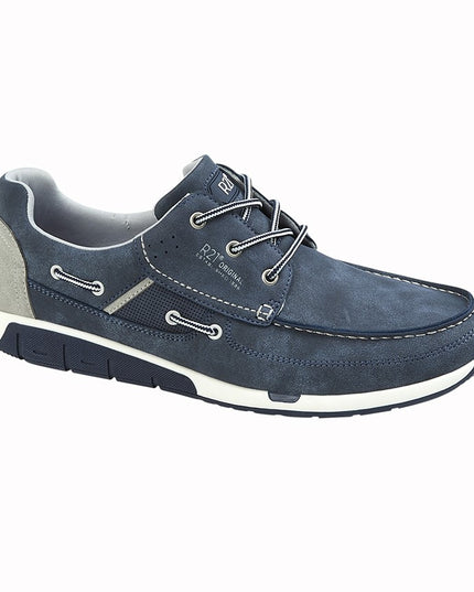 R21 3 Eyelet Casual Boat Shoe in Navy