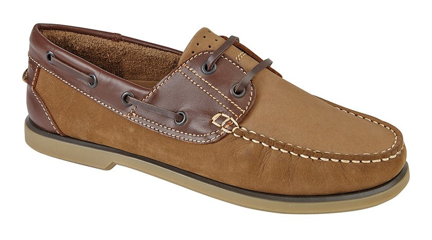 Brown Nubuck/Leather Moccasin Boat Shoe - Raw Menswear