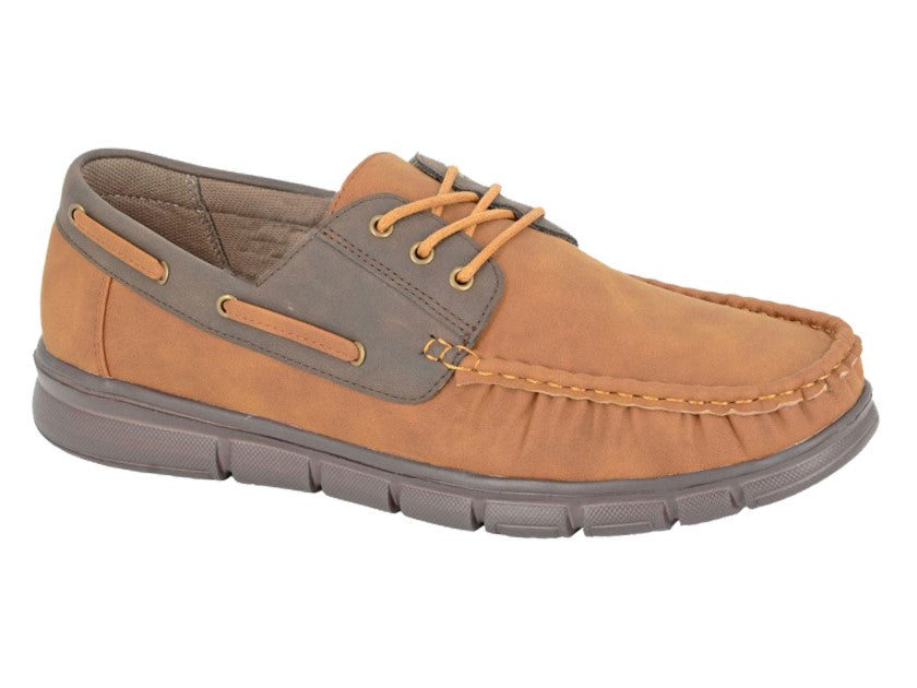 Tan Synthetic Boat Shoes M579BN -  Raw Menswear