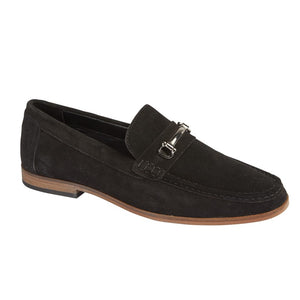 Roamers Slip On Real Suede Loafer Black M595AS - Raw Menswear