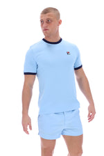 Load image into Gallery viewer, FILA Marconi Essential Ringer Tee Sky Blue - Raw Menswear
