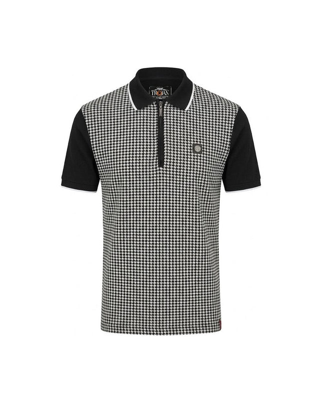 Mono Houndstooth Zip Polo TR/9125 Black 