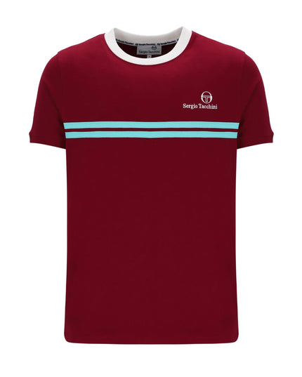 Sergio Tacchini Supermac Tee Rhubarb/Gardenia/Aruba Blue