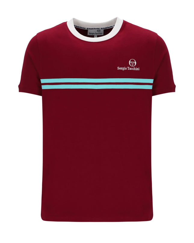 Sergio Tacchini Supermac Tee Rhubarb/Gardenia/Aruba Blue