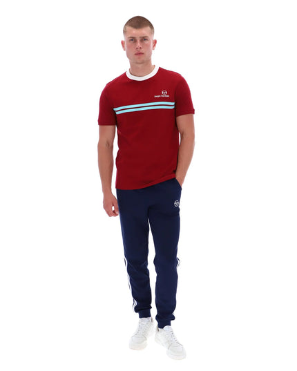 Sergio Tacchini Supermac Tee Rhubarb/Gardenia/Aruba Blue