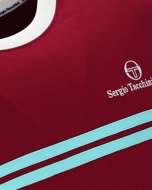 Sergio Tacchini Supermac Tee Rhubarb/Gardenia/Aruba Blue