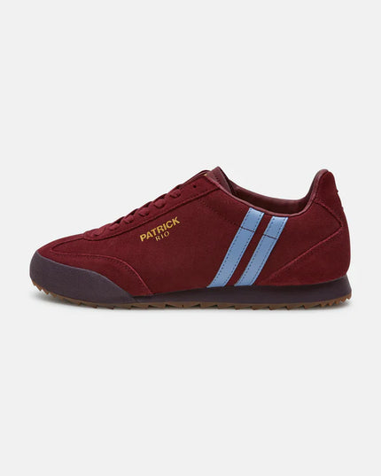 Patrick Rio Suede Trainers Burgundy/Sky Blue