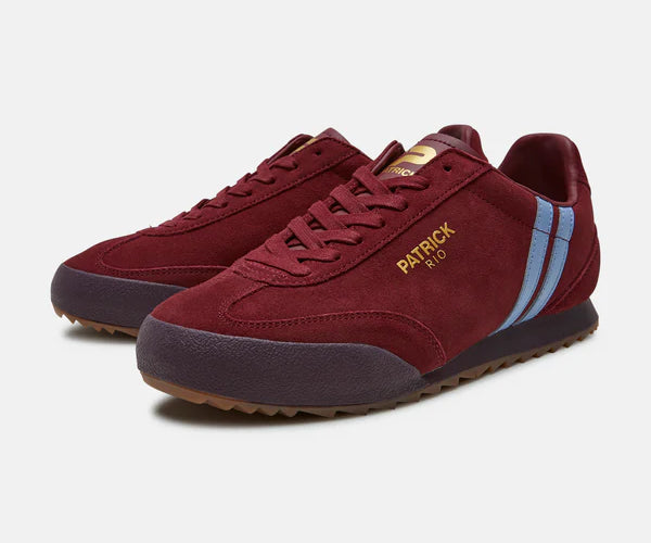 Patrick Rio Suede Trainers Burgundy/Sky Blue Raw Menswear – Raw