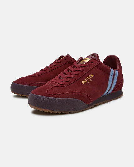 Patrick Rio Suede Trainers Burgundy/Sky Blue