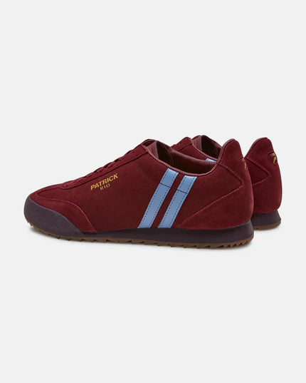 Patrick Rio Suede Trainers Burgundy/Sky Blue