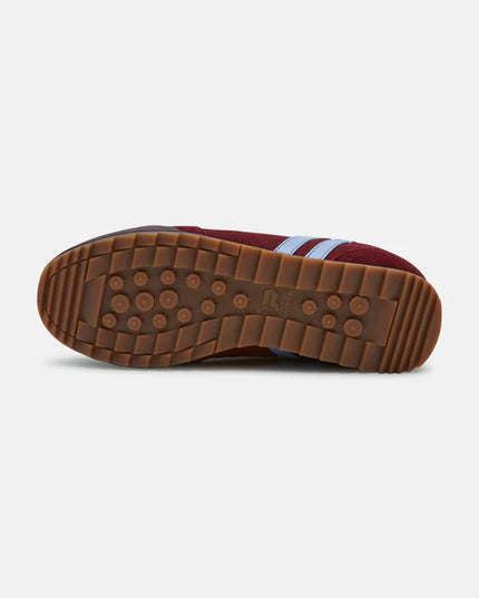 Patrick Rio Suede Trainers Burgundy/Sky Blue