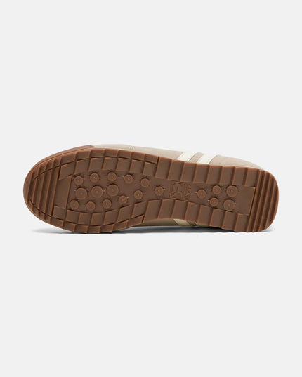 Patrick Dijon Runner Trainer in Stone/Off White/Dark Green
