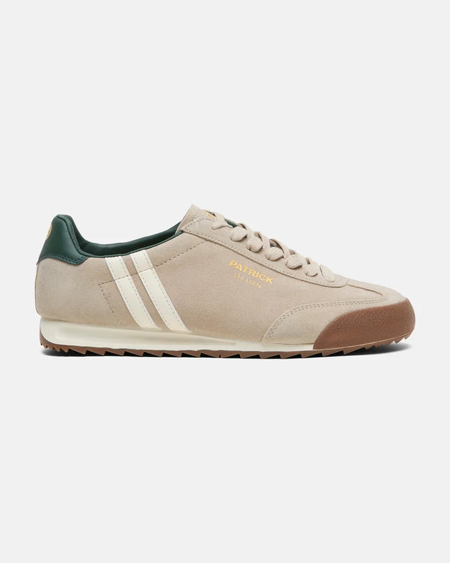 Patrick Dijon Runner Trainer in Stone/Off White/Dark Green