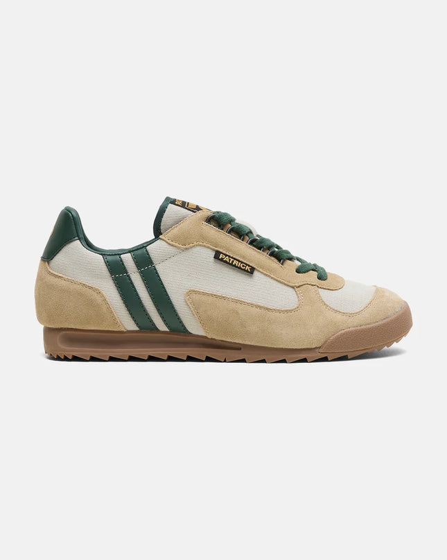 Patrick Forza Runner Trainer in Stone/Dark Green
