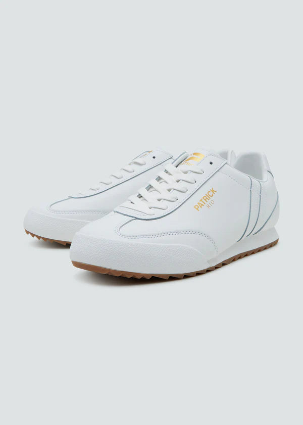 Patrick Rio Leather Trainers White/White - Raw Menswear