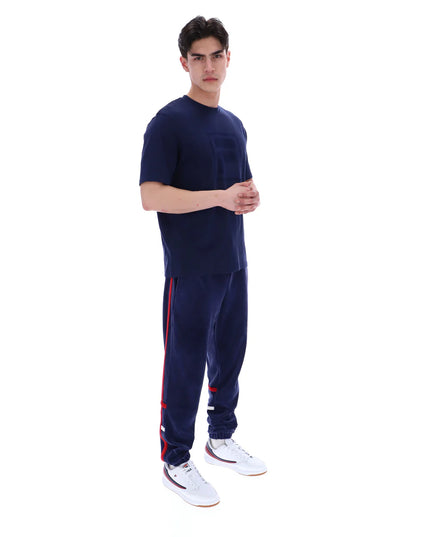 FILA Pepe Flocked Logo Tee Navy