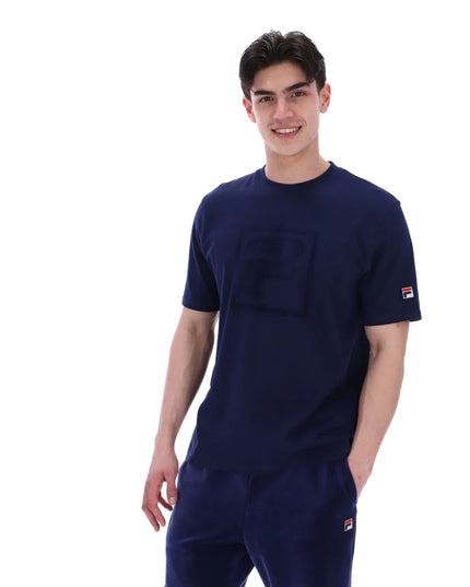FILA Pepe Flocked Logo Tee Navy