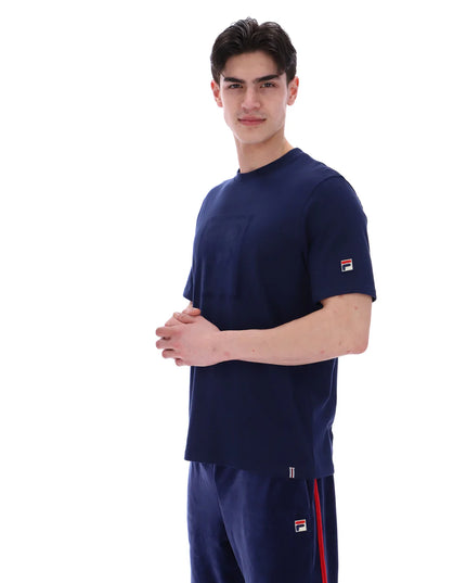 FILA Pepe Flocked Logo Tee Navy