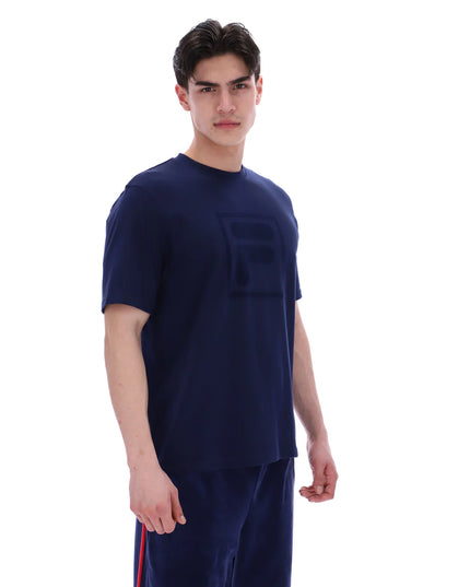FILA Pepe Flocked Logo Tee Navy