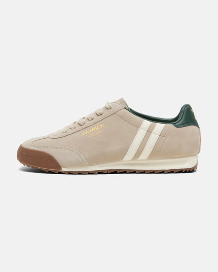 Patrick Dijon Runner Trainer in Stone/Off White/Dark Green