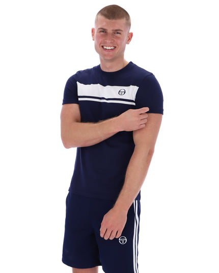 Sergio Tacchini Masters Crew Neck Tee Navy/White