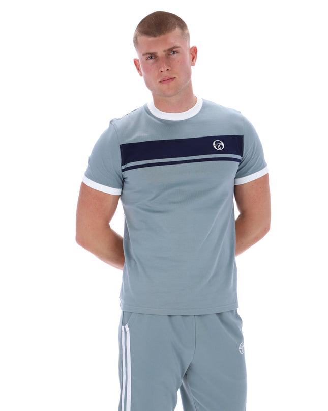 Sergio Tacchini Masters Crew Neck Tee Lead Navy/White