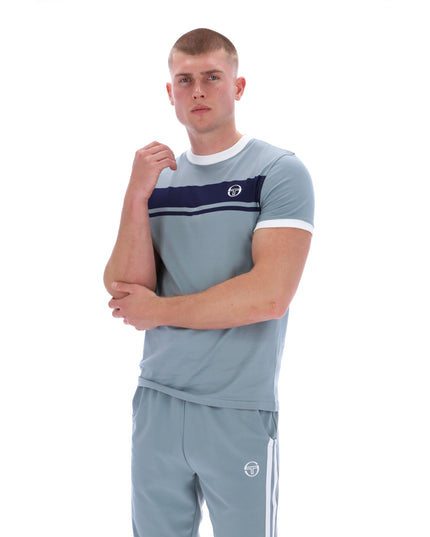 Sergio Tacchini Masters Crew Neck Tee Lead Navy/White