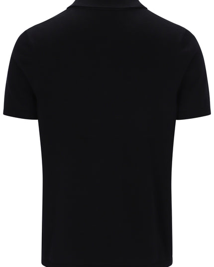 FILA Enzo Knitted Check Zip Polo in Black
