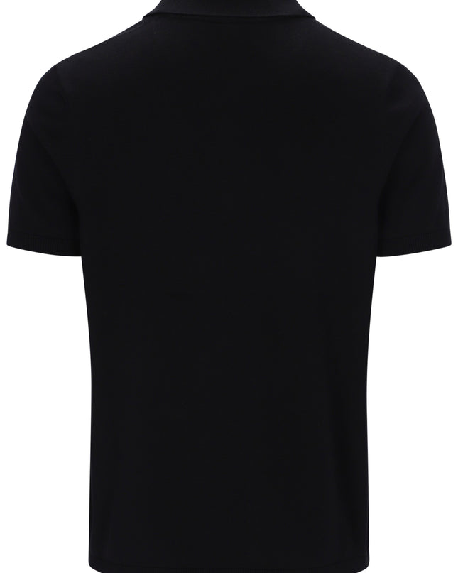 FILA Enzo Knitted Check Zip Polo in Black
