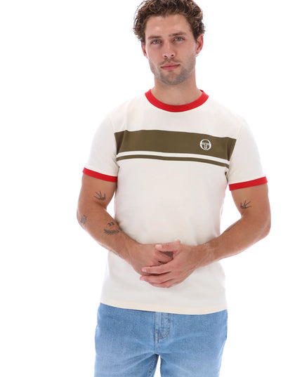 Sergio Tacchini Masters Tee Gardenia/Dark Olive/Adrenaline Rush
