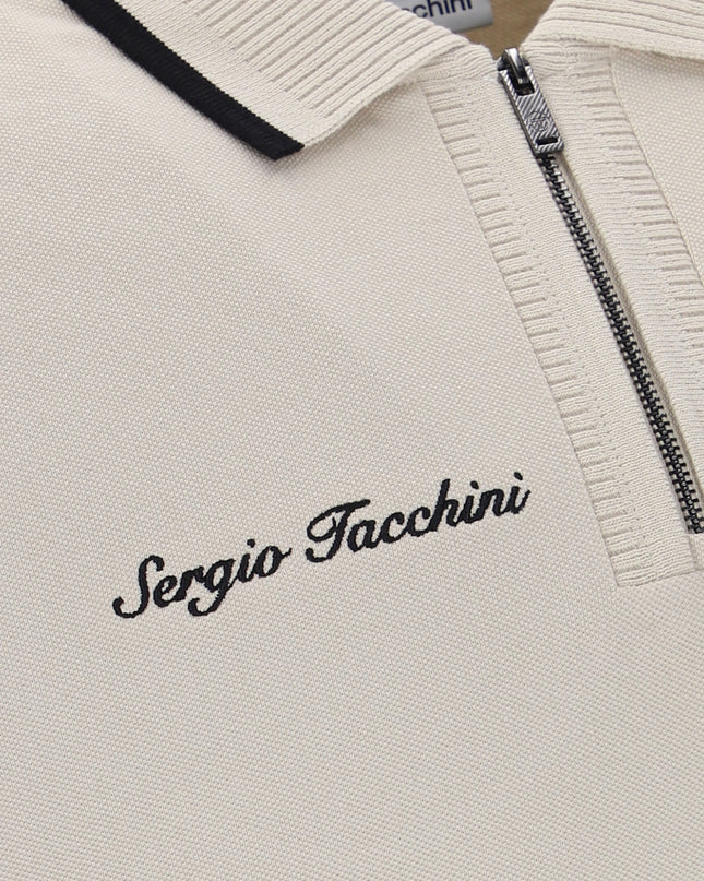 Sergio Tacchini Davide Zip Polo Shirt in Peyote