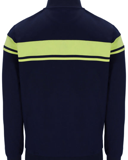 Sergio Tacchini Damarindo Track Top in Maritime Blue/Celery Green