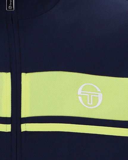 Sergio Tacchini Damarindo Track Top in Maritime Blue/Celery Green