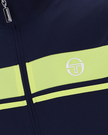 Sergio Tacchini Damarindo Track Top in Maritime Blue/Celery Green