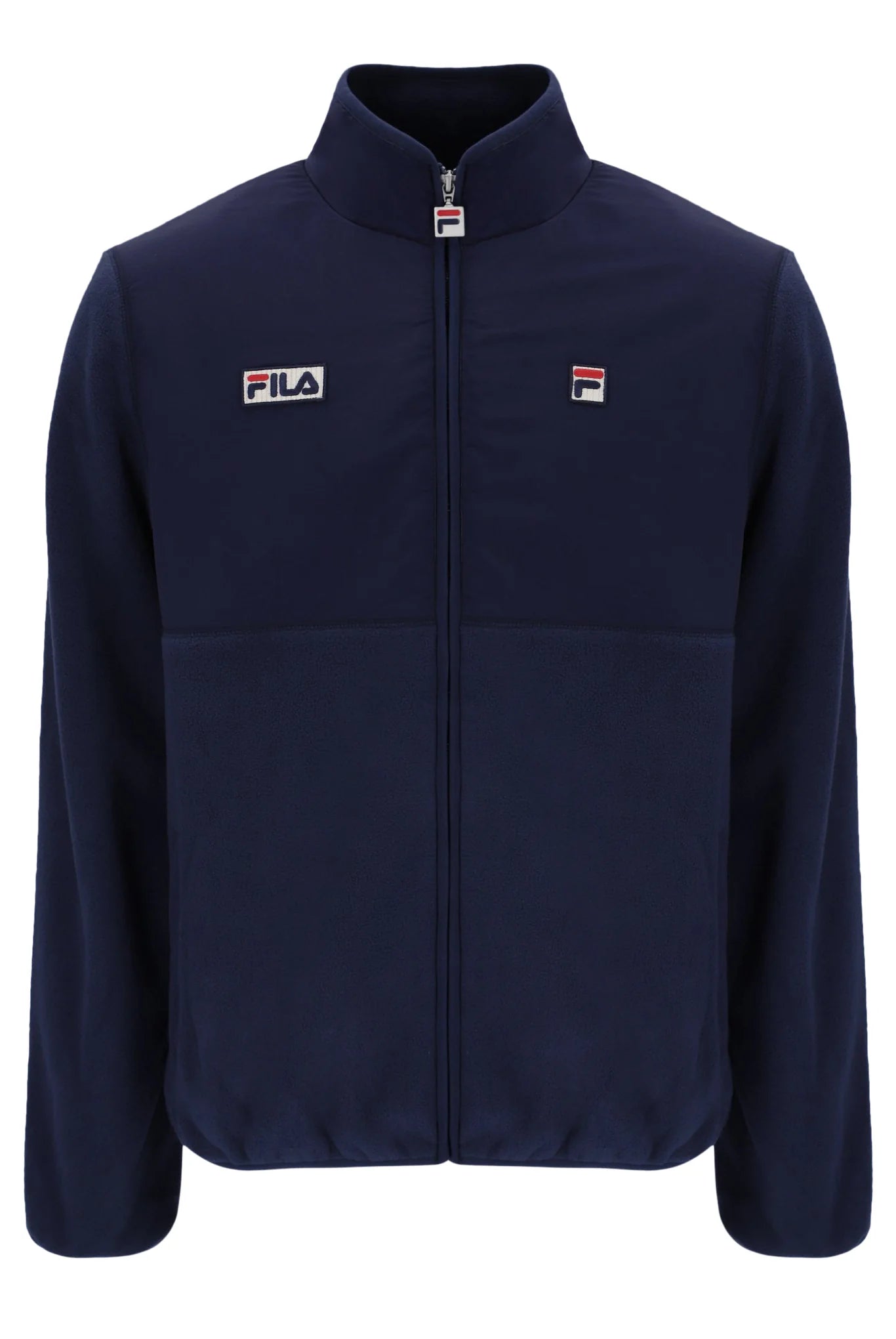 FILA Rafe Nylon Fleece Top Zip Through Jacket Navy - Raw Menswear