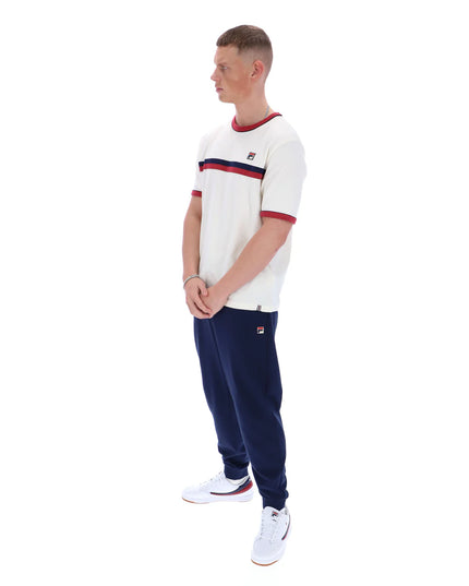 FILA Rosario Tee With Terry Stripes Gardenia/Garnet/Navy - 255