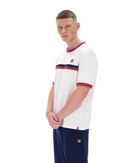 FILA Rosario Tee With Terry Stripes Gardenia/Garnet/Navy - 255