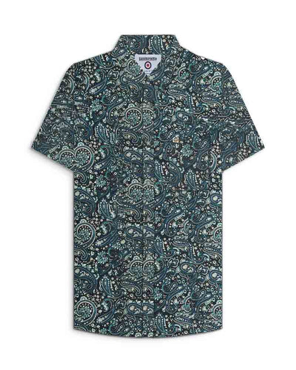 Lambretta SS Paisley Shirt Black/Grey/Blue