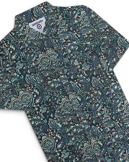 Lambretta SS Paisley Shirt Black/Grey/Blue