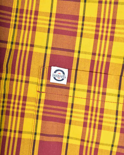 Lambretta SS Check Shirt Burgundy/Gold