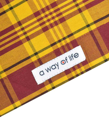 Lambretta SS Check Shirt Burgundy/Gold