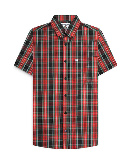 Lambretta SS Check Shirt Black/Red/Green