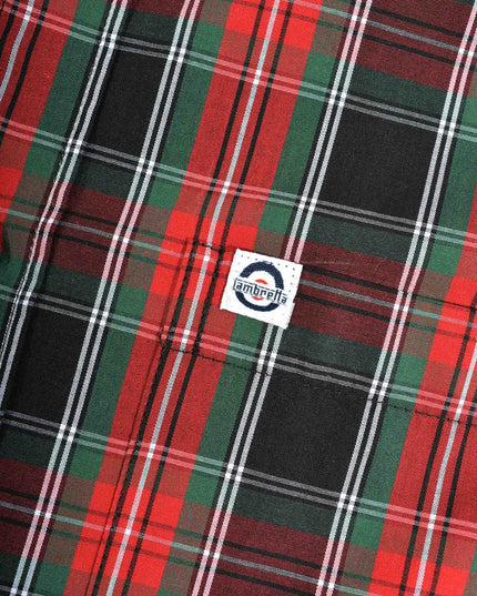 Lambretta SS Check Shirt Black/Red/Green