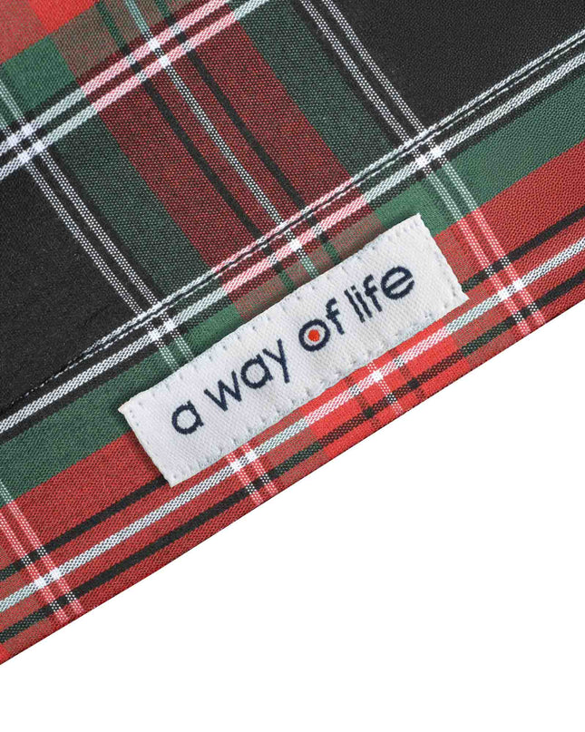 Lambretta S/S Check Shirt in Black/Red/Green